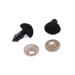 Biztonsági orr bársony 10x12 mm - fekete