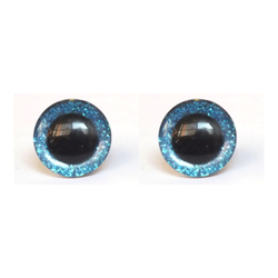 Glitteres, csillogó szem Ø 18 mm - kék