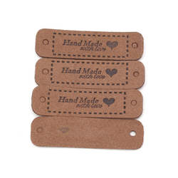 jel HANDMADE WITHLOVE - ovális - 1,5x5,5 cm - csokoládébarna