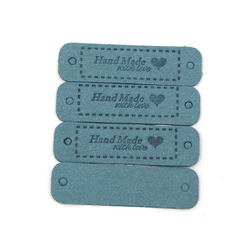 tábla HANDMADE WITHLOVE - ovális - 1,5x5,5 cm - kék szürke