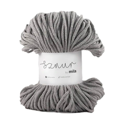 Pamutzsinór MILA 3 mm Glitter - szürke ezüst