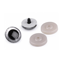 Glitteres, csillogó szem Ø 40 mm - ezüst