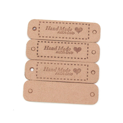 tábla HANDMADE WITHLOVE - ovális - 1,5x5,5 cm - cappuccino