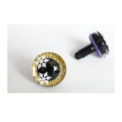 Glitteres, csillogó szem Ø 24 mm pelyhekkel - arany