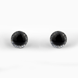 Glitteres, csillogó szem Ø 14 mm - ezüst