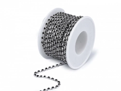 Kristály strasszlánc szélessége 2,9 mm - jet ezüst