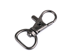 Fém karabiner 12 mm-es delfinkapocs - fekete nikkel