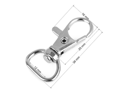Fém karabiner 12 mm-es delfinkapocs - nikkel
