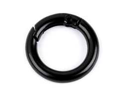 Kerek karabiner kézitáskákhoz / kulcstartóhoz Ø18 mm - fekete lakk
