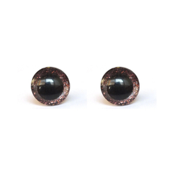 Glitteres, csillogó szem Ø 14 mm - barna