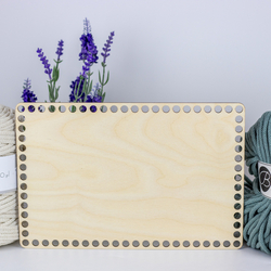 Fa alsó/fedele a kosárnak - nyírfa téglalap 30 x 20 cm