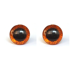 Glitteres, csillogó szem Ø 25 mm - narancssárga