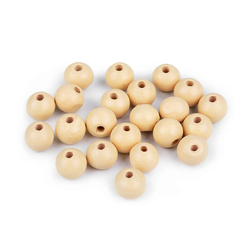 Fa gyöngyök Ø 10 mm - természetes