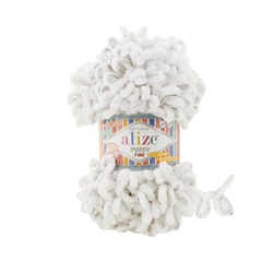 Alize Puffy fine 686 - fehér leopárd