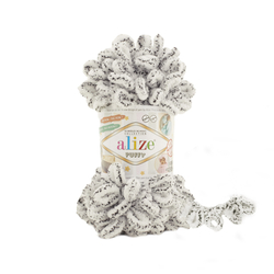 Alize Puffy 686 - fehér leopárd