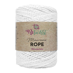 ReTwisst makramé kötél 3 mm - fehér