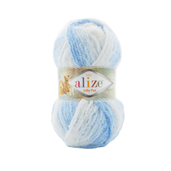 Alize Softy plus - 5865 kék-fehér