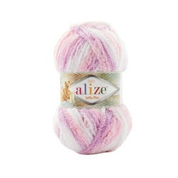 Alize Softy plus - 6051 rózsaszín-lila-fehér