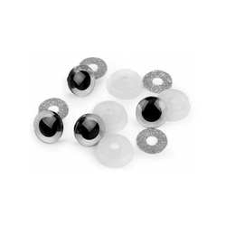 Glitteres, csillogó szem Ø 20 mm - ezüst