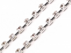Kristály strasszlánc szélessége 2,9 mm - kristály ezüst