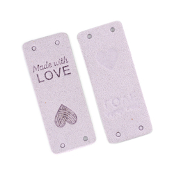 MADEWITHLOVE felirat - téglalap - 5x2 cm - világoslila