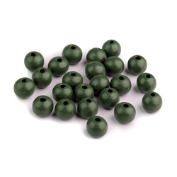 Fa gyöngyök Ø 10 mm - sötét khaki zöld