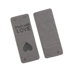 MADEWITHLOVE tábla - téglalap - 5x2 cm - sötétszürke